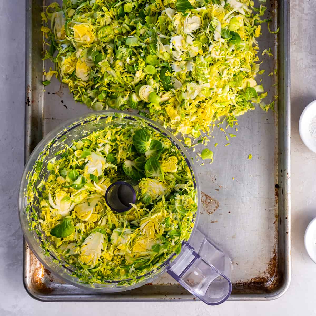 shave brussel sprouts in food processor