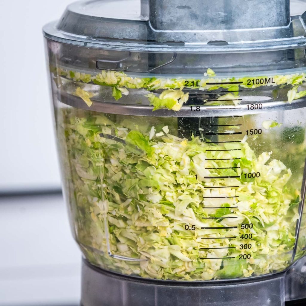 shredding brussel sprouts in food processor