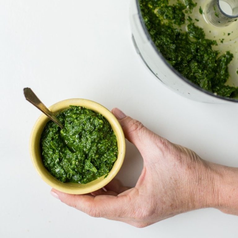 making pesto without a food processor