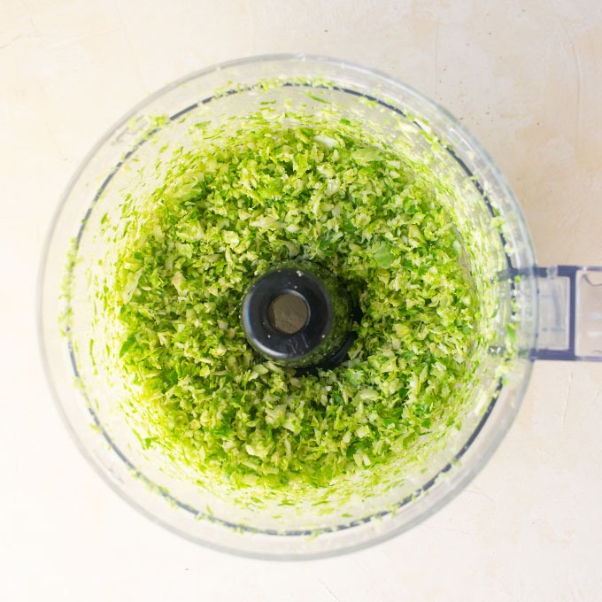 shredding brussel sprouts in food processor